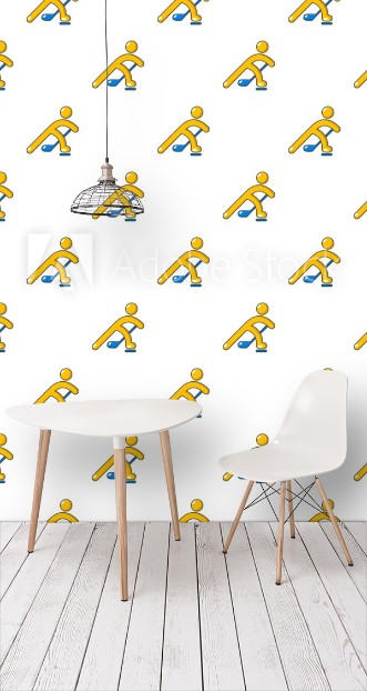 Picture of Hockey player pattern in cartoon style Seamless pattern vector illustration